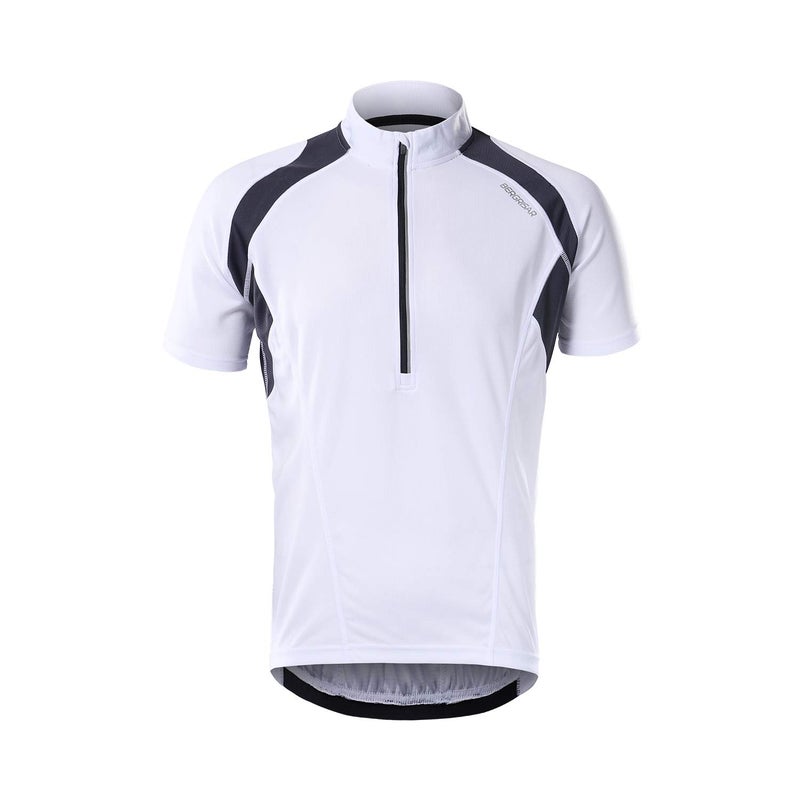 BERGRISAR Men's Half Zipper Cycling Jersey Short Sleeves Bike Bicycle Shirts with Zipper Pocket Quick-Dry Breathable BG060 White L - Image 5